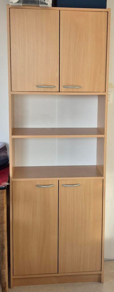 Smalle hoge kast, Ophalen, Met deur(en), Zo goed als nieuw, Minder dan 150 cm