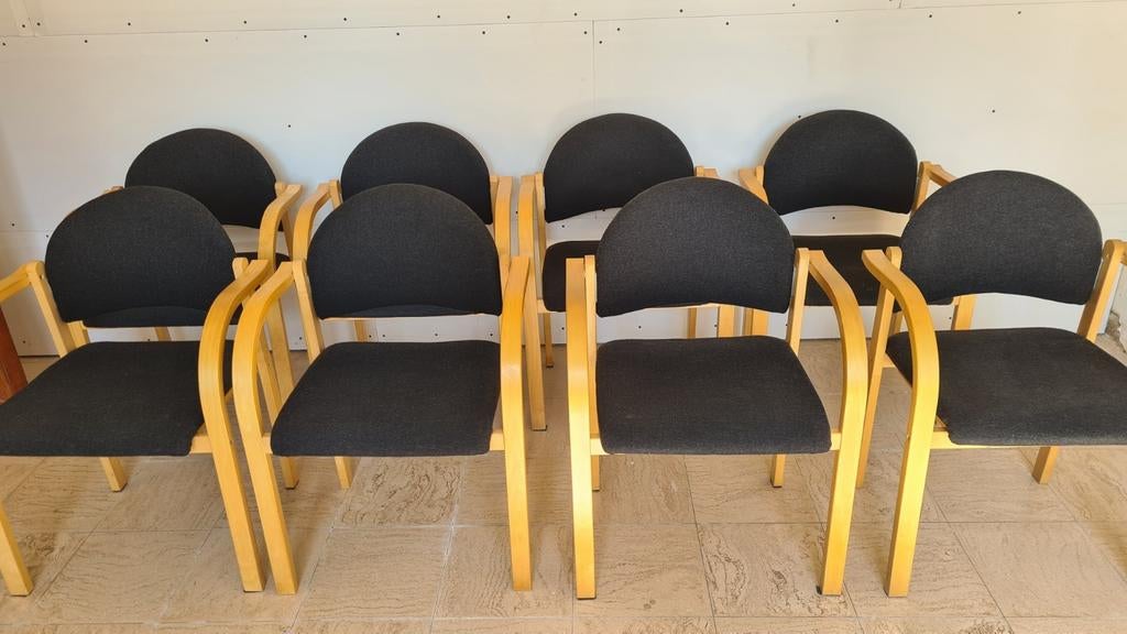 8 Ikea eetkamerstoelen stoel zwart antraciet hout Japandi, Huis en Inrichting, Stoelen, Ophalen, Gebruikt, Zwart, Hout
