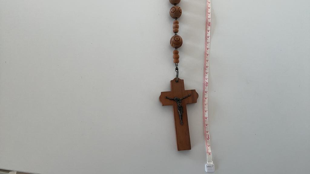 Houten kralen paternoster 2 meters lang, Antiek en Kunst, Antiek | Religieuze voorwerpen, Ophalen of Verzenden