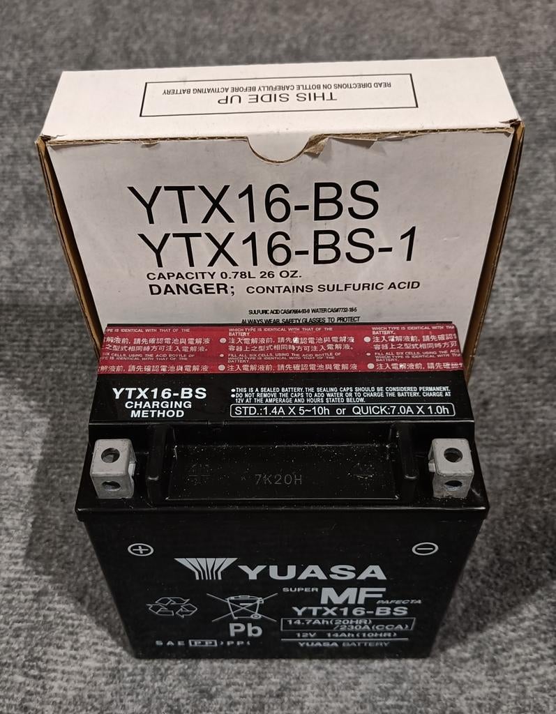 Yuasa YTX16-BS nieuwe accu batterij, Motoren, Ophalen of Verzenden, Nieuw