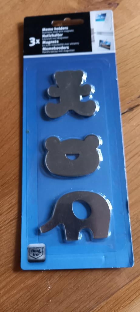 3 x memohouder roestvrijstaal met magneten., Ophalen of Verzenden, Nieuw