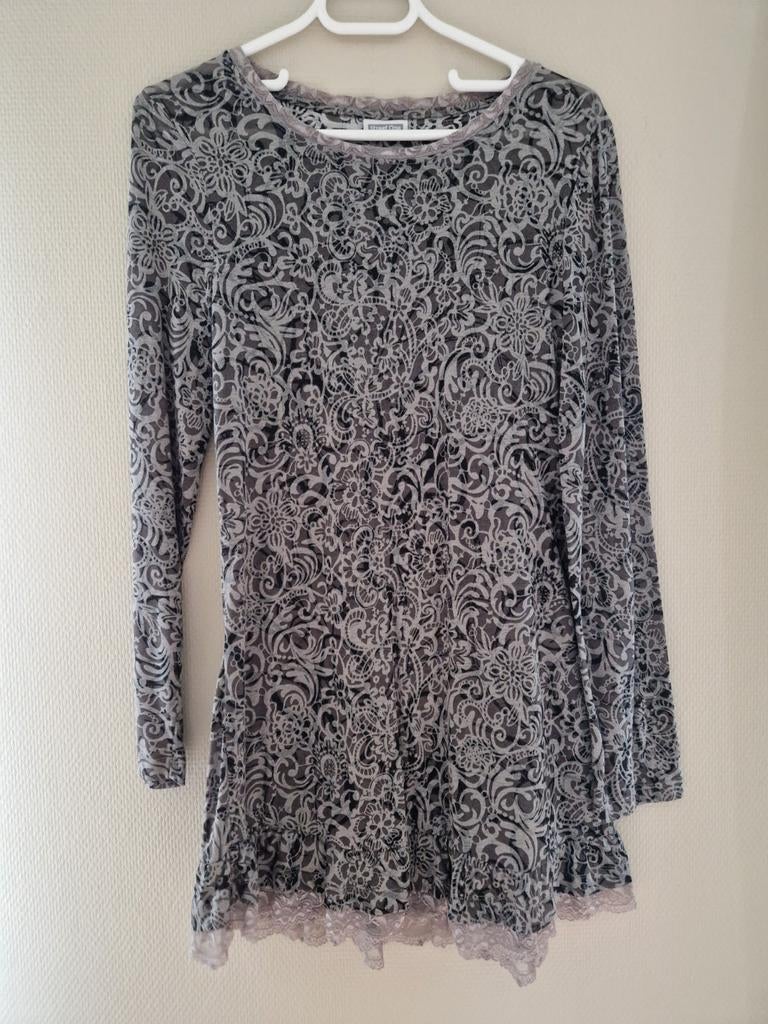 Jurk grijstinten kort polyester+viscose 'Street One' maat 42, Kleding | Dames, Ophalen of Verzenden, Zo goed als nieuw, Maat 38/40 (M)