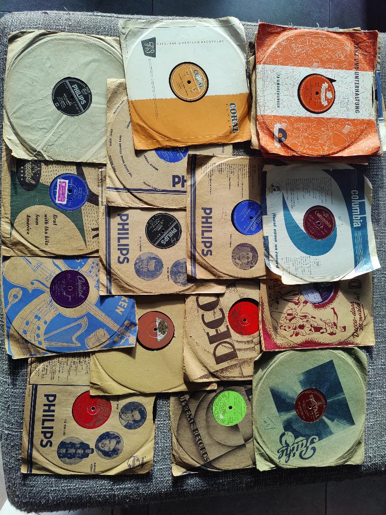 30 stuks 78 toeren platen jaren 1950, Cd's en Dvd's, Ophalen, Gebruikt