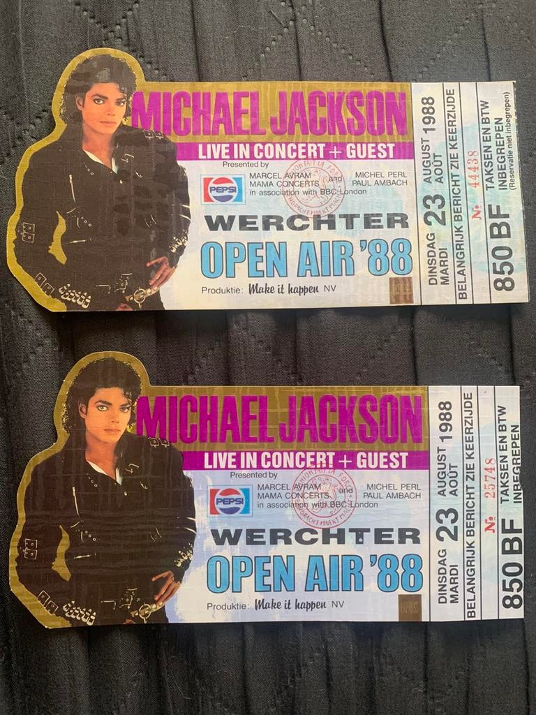 Michael Jackson ( Bad Tour Tickets ), Enlèvement ou Envoi, Comme neuf