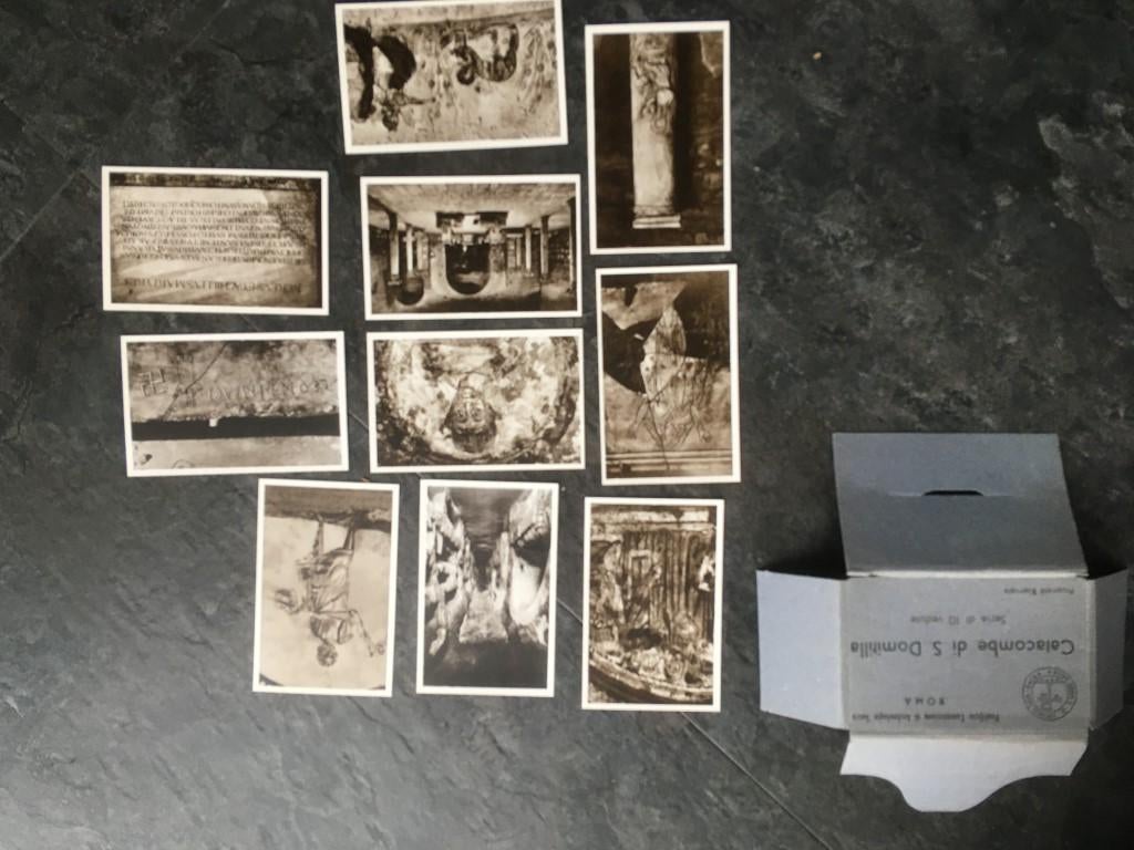 10 fotootjes Rome - catacomben van Domitilla, Verzamelen, Ophalen of Verzenden