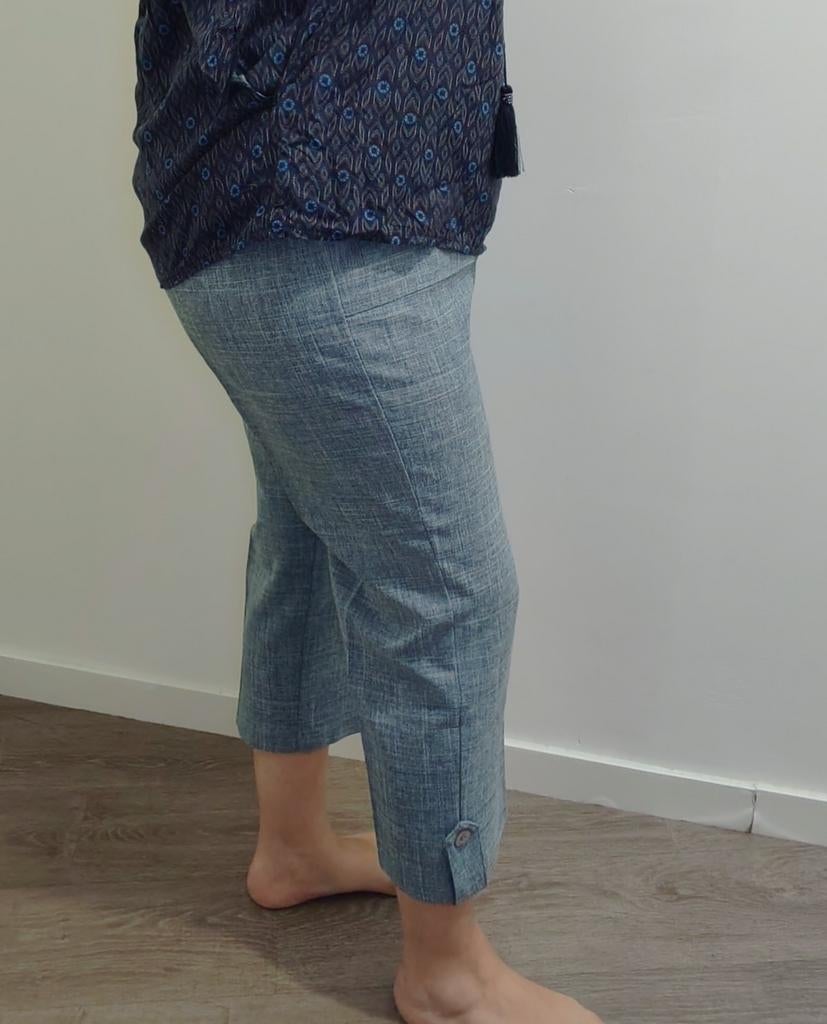 Pantacourt bleu Chiné taille extensible, Enlèvement ou Envoi, Comme neuf, Bleu