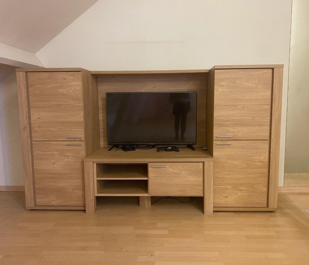 Meuble TV en imitation bois, Landelijk/Modern, 200 cm ou plus, Comme neuf, Enlèvement