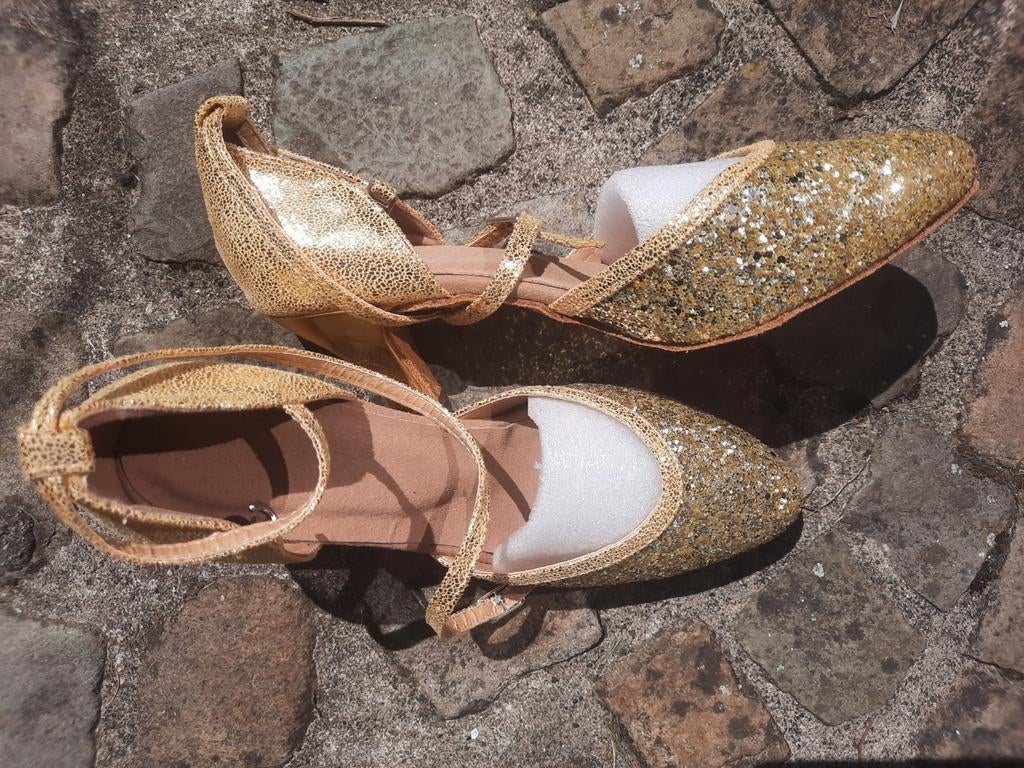 Goudkleurige dansschoentjes, Overige kleuren, Nieuw, Dansschoenen, Ophalen