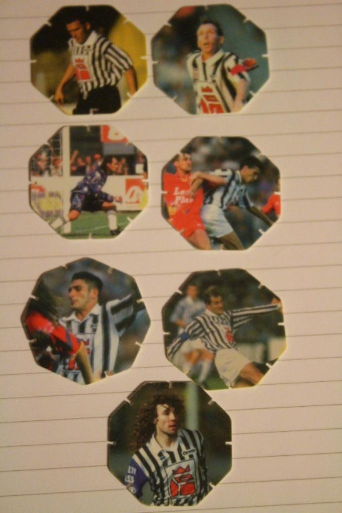 7 Flippo's Charleroi - Jaren 90 - Voetbal - Brogno - Casto, Verzamelen, Flippo's, Ophalen of Verzenden, Losse flippo's