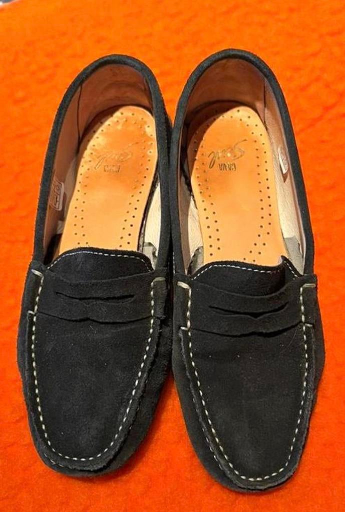 Mocassins blauw daim leer 38, Ophalen of Verzenden, Gedragen, Blauw