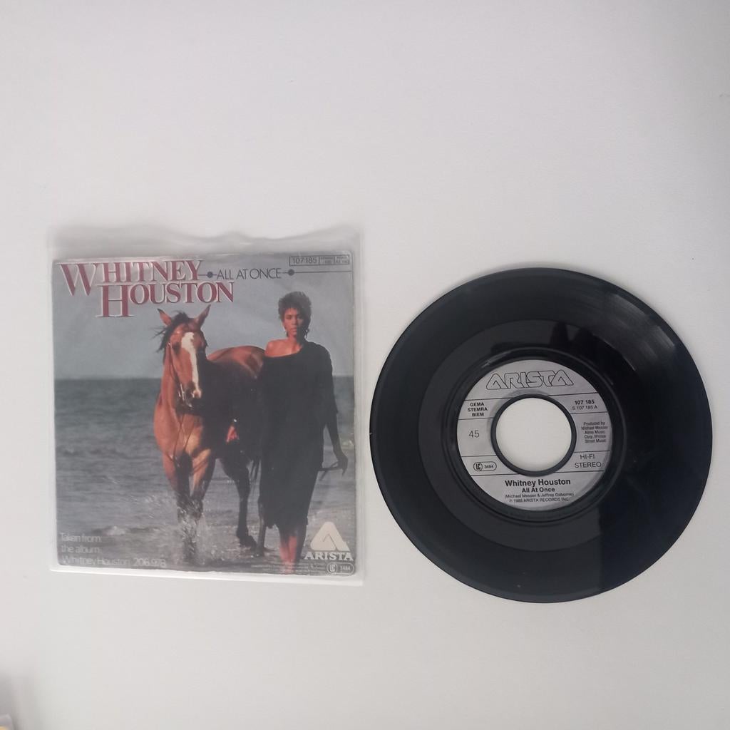 Vinyl single Whitney Houston'all at once'1985, Cd's en Dvd's, Vinyl | Pop, Ophalen of Verzenden, Zo goed als nieuw