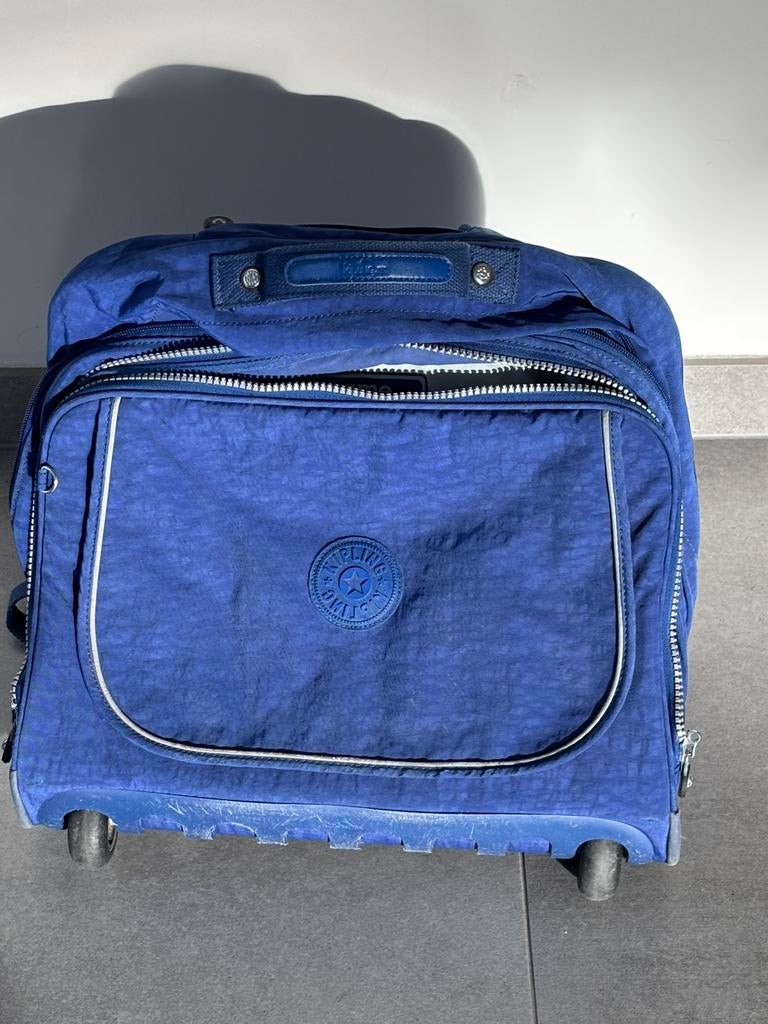 Boekentas Kipling op wieltjes, Ophalen, Gebruikt, Blauw, 35 tot 55 cm