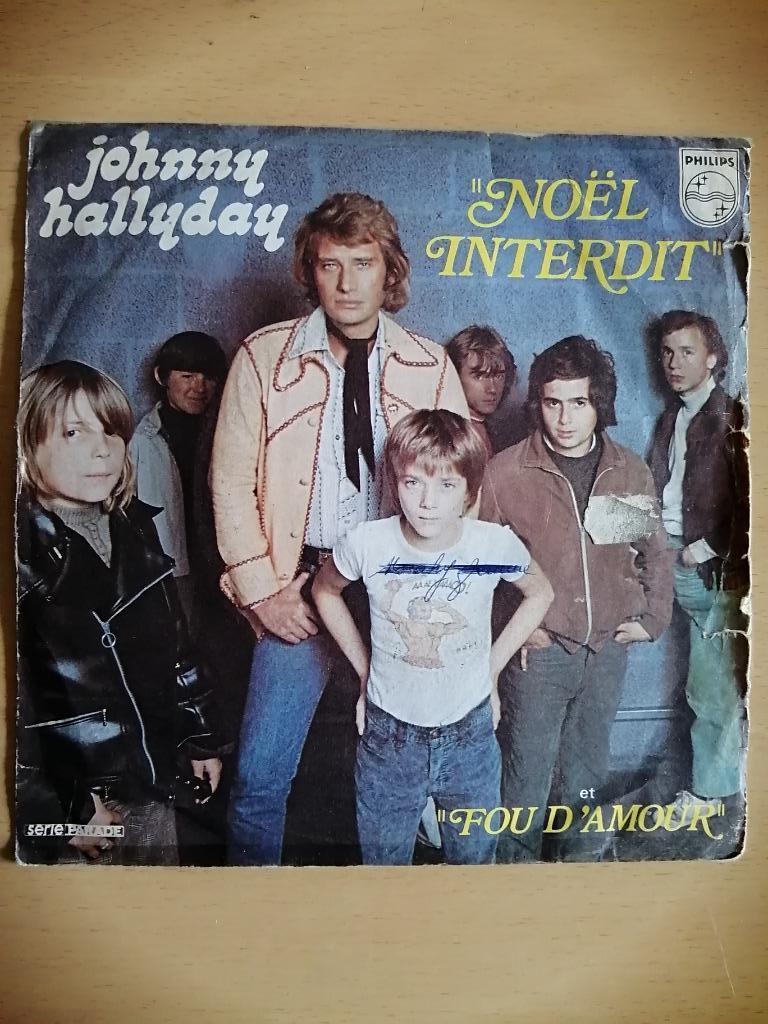 Vinyle 45 Tours Johnny Hallyday – Noël Interdit  - 1973, Enlèvement ou Envoi