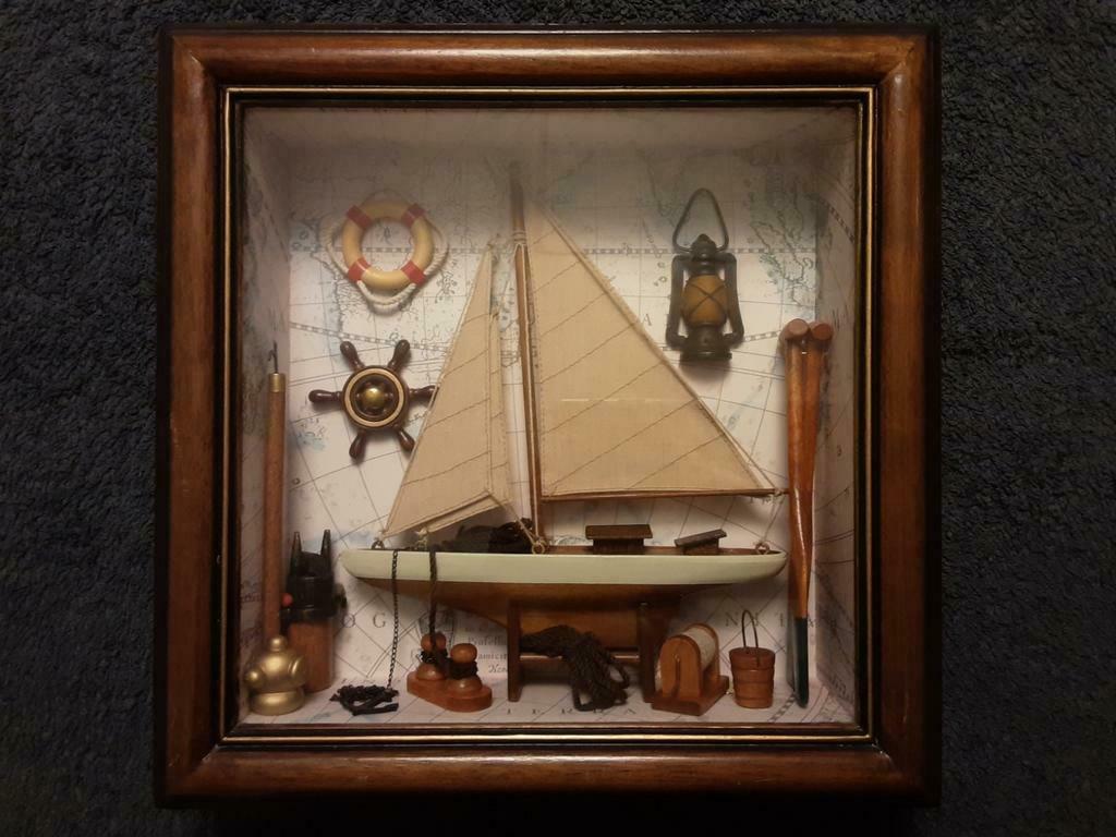 Diorama zeilboot., Antiek en Kunst, Ophalen of Verzenden