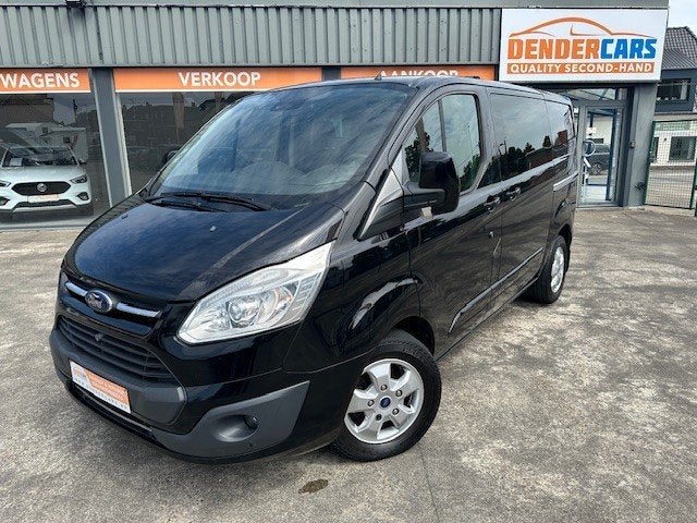 Ford Transit Custom,2.0cdti,101.046km,dubbcab,6plts,Btwaftr, 1995 cc, Zwart, Bedrijf, Diesel