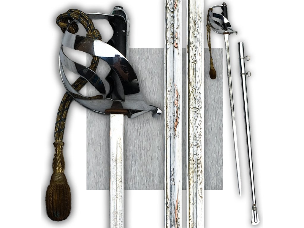 🚨Rare SABRE ITALIEN de cavalerie - Lame gravée Original, Enlèvement ou Envoi, Armée de terre, Épée ou sabre