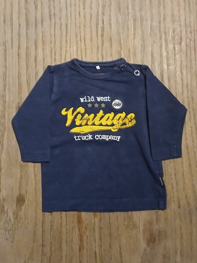Name It Stoere Longsleeve / T-shirt Donkerblauw (Maat 56), Kinderen en Baby's, Gebruikt, NAME IT., Ophalen of Verzenden, Jongetje