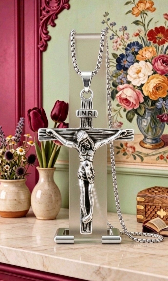 Ketting met zilveren kruis, Verzenden, Zilver, Zilver