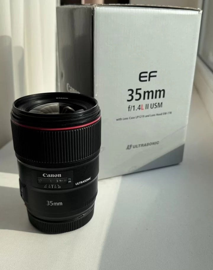 Canon EF 35 mm 1.4 F L II USM, Comme neuf, Housse/sac de protection, Canon EF, Canon