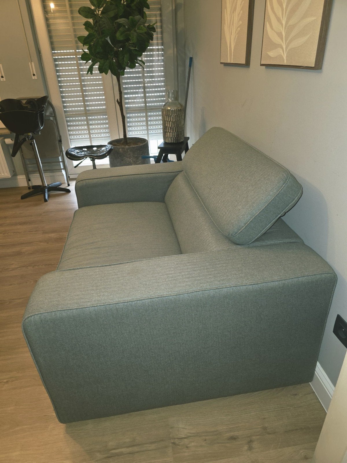Ruime 1,5-zit zetel, voor 2 personen, verstelbare hoofdsteun, Maison & Meubles, 100 à 125 cm, Comme neuf, Enlèvement, Deux personnes