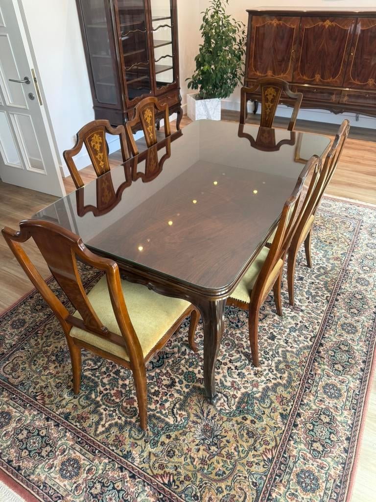 Salle à manger avec chaises style Louis XV, Huis en Inrichting, Complete eetkamers, Ophalen, Zo goed als nieuw, Louis XV, 4 tot 6 stoelen