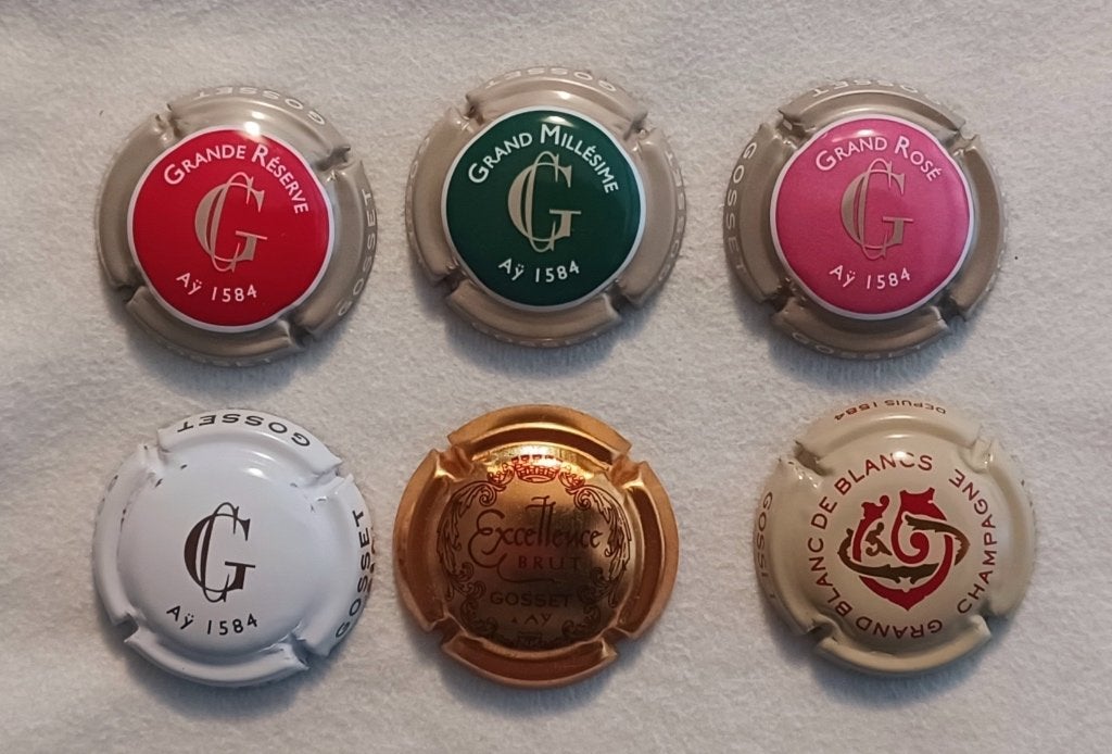 Gélules de champagne 6 x Gosset, Enlèvement ou Envoi, Utilisé