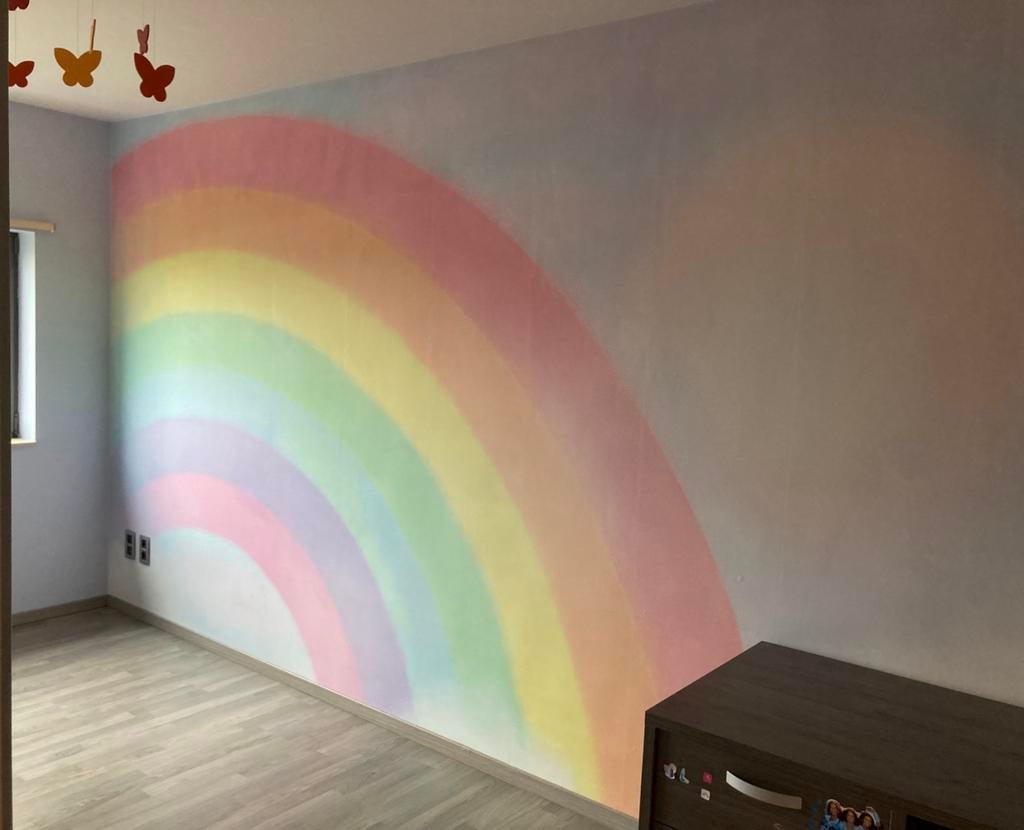 Behangpapier regenboog 510cm x 260cm hoogte, Ophalen of Verzenden