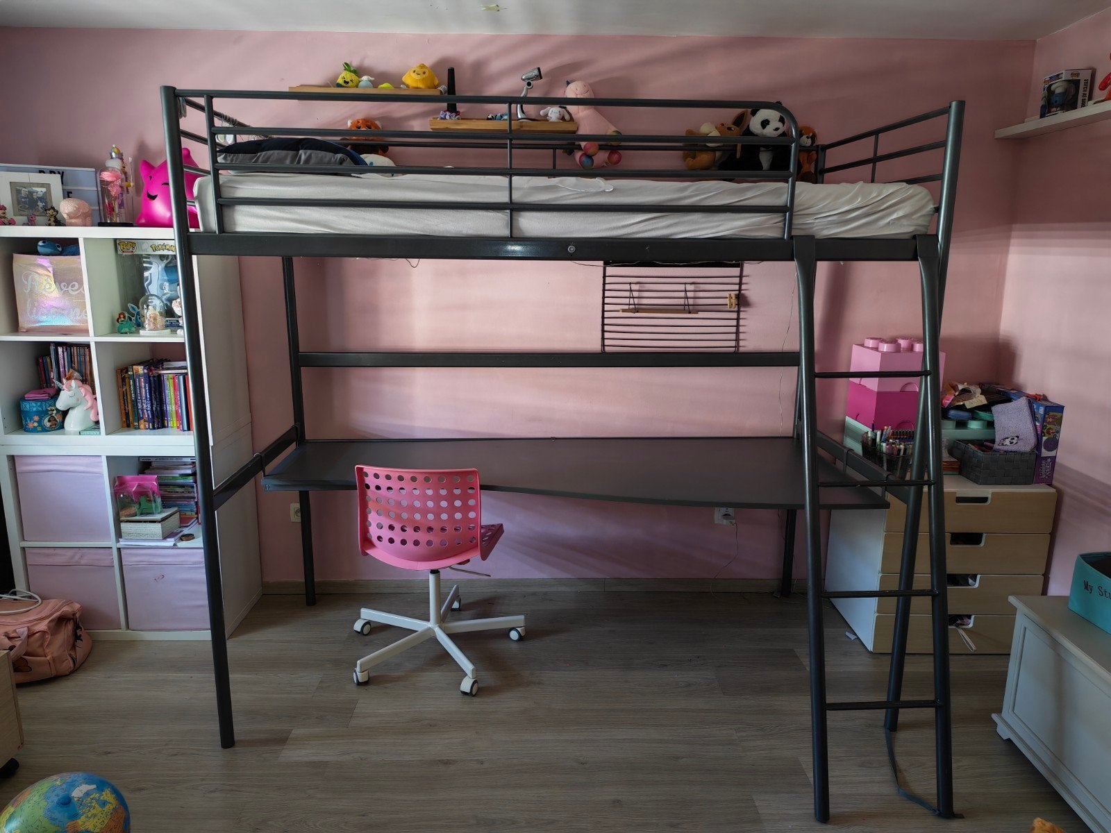 Lit mezzanine IKEA SVÄRTA avec grand bureau intégré, Maison & Meubles, Enlèvement, 200 cm, Lit mezzanine