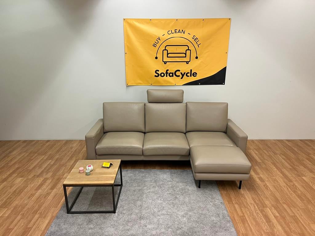 Cuir 3 places de qualité avec pouf/SofaCycle/Livraison, Enlèvement ou Envoi