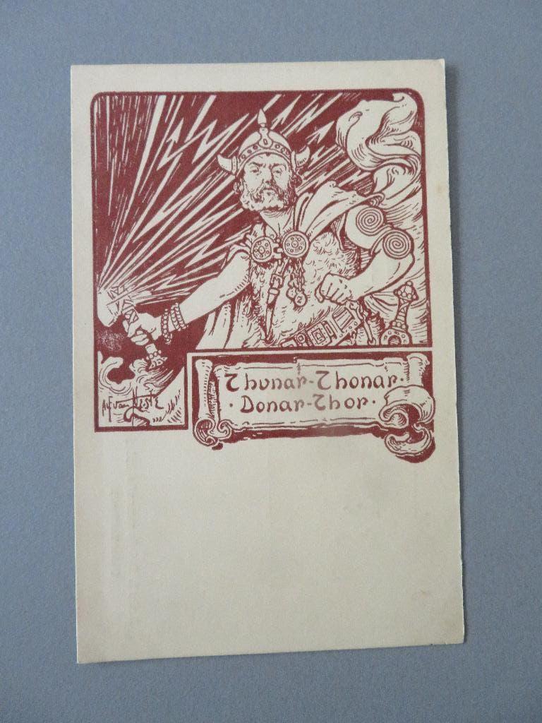 PK Oude Germaanse Goden THOR THUNAR door Alfred van Neste, Ophalen of Verzenden, Ongelopen, Sterren en Beroemdheden