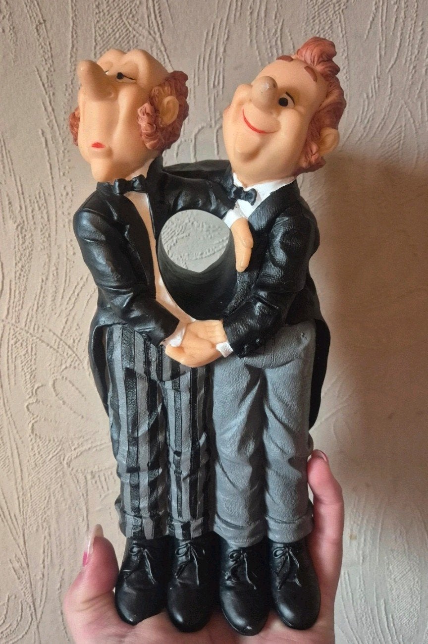 Grappige Wijnfleshouder - 2 Butlers / Heren in Smoking - MIK, Enlèvement ou Envoi
