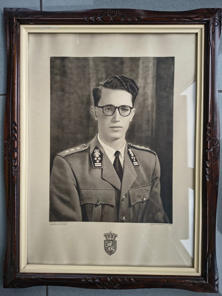 Staatsieportret Koning Boudewijn 1951, Verzamelen, Ophalen, Gebruikt, Kaart, Foto of Prent