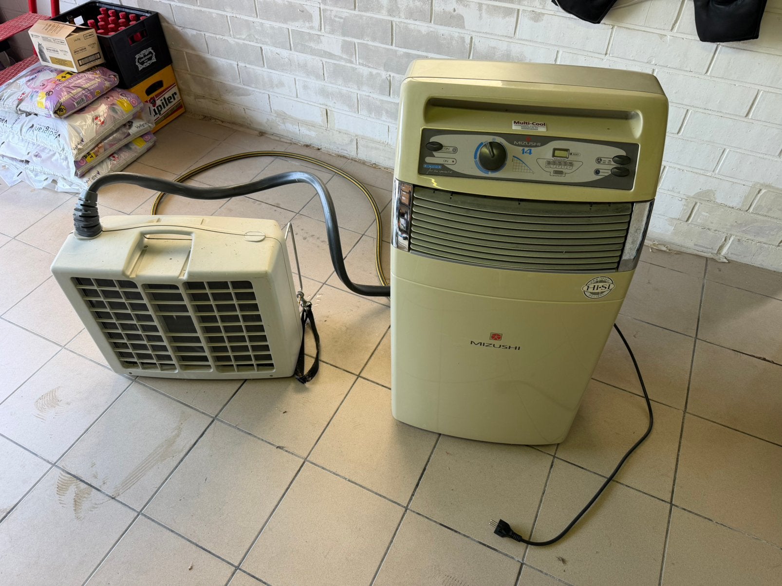 GRATIS mobiele split unit airco, Elektronische apparatuur, Airco's, Ophalen, Gebruikt, Koelen en Ontvochtigen, Mobiele airco