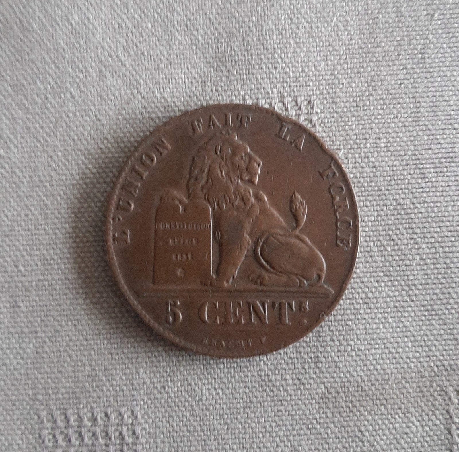 Leopold I - 5centimes 1857, Verzenden