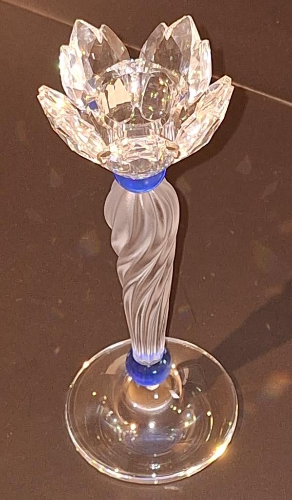 Swarovski 207012 kandelaar blauwe bloemen, Enlèvement ou Envoi, Comme neuf, Figurine