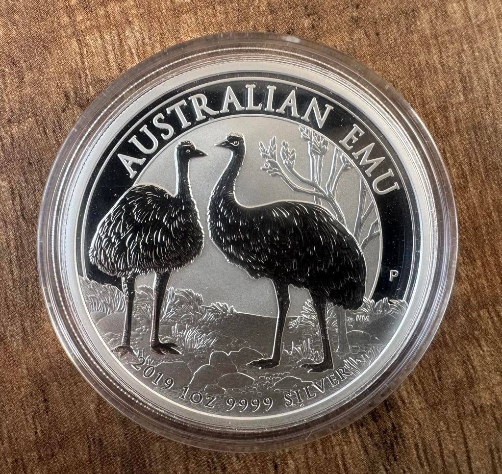 1oz zilveren Australian EMU 2019, Envoi, Argent