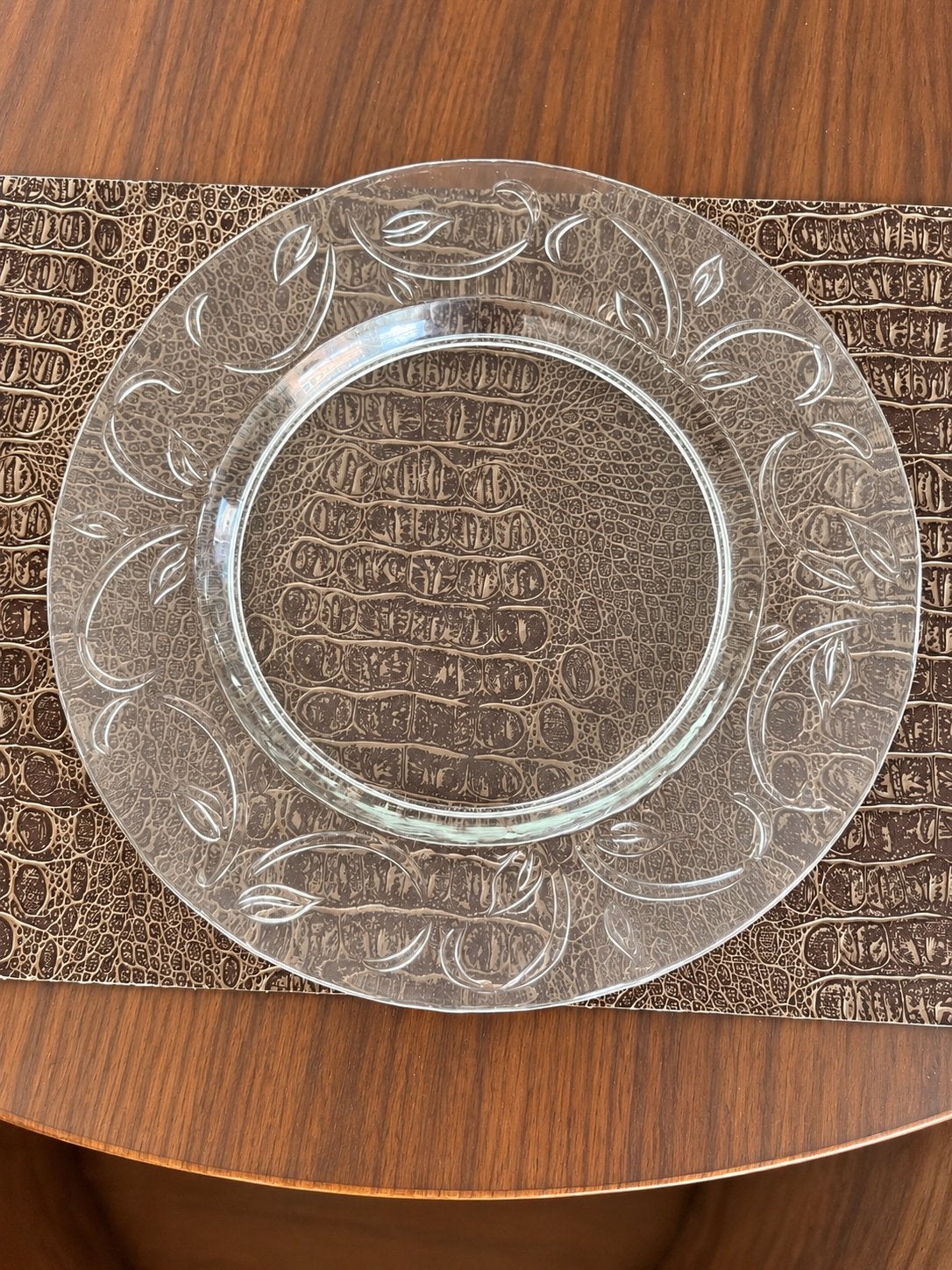Set van 7 grote glazen borden 30 cm, Maison & Meubles, Neuf, Assiettes(s), Enlèvement ou Envoi, Vintage
