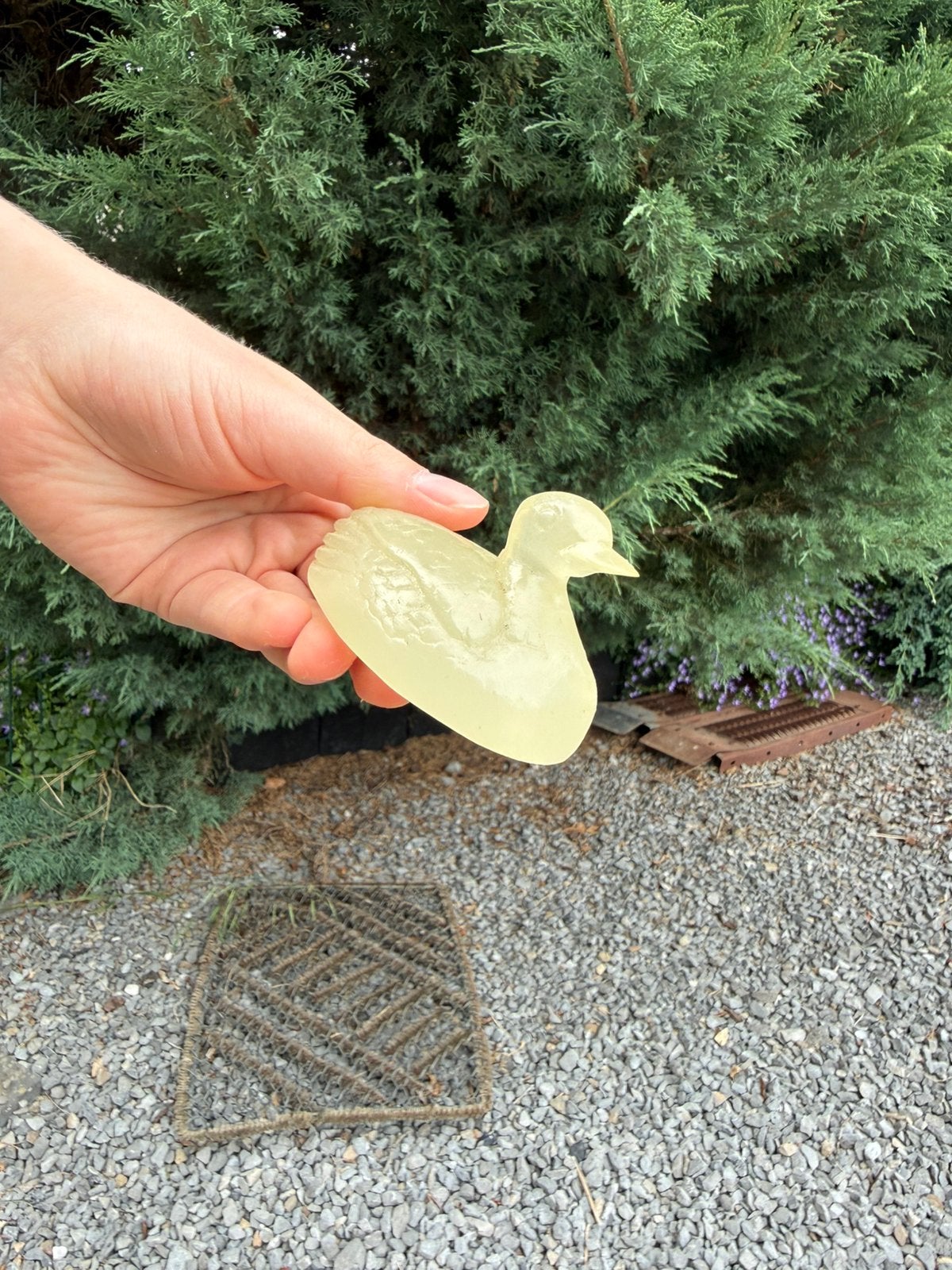 Canard décoratif en verre givré, Envoi