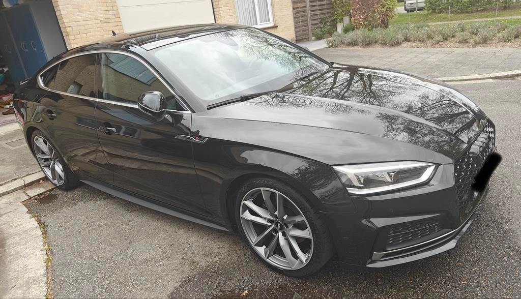 Audi A5 2019 S-line full options, Auto's, Automaat, Adaptive Cruise Control, 1984 cc, Zwart