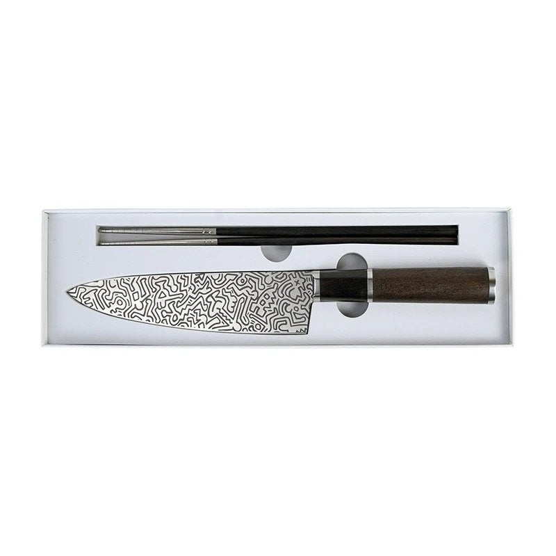 Homey’s Keith Haring Koksmes en Saibashi Chopsticks Nieuw, Overige materialen, Los bestek, Keukenmes, Nieuw