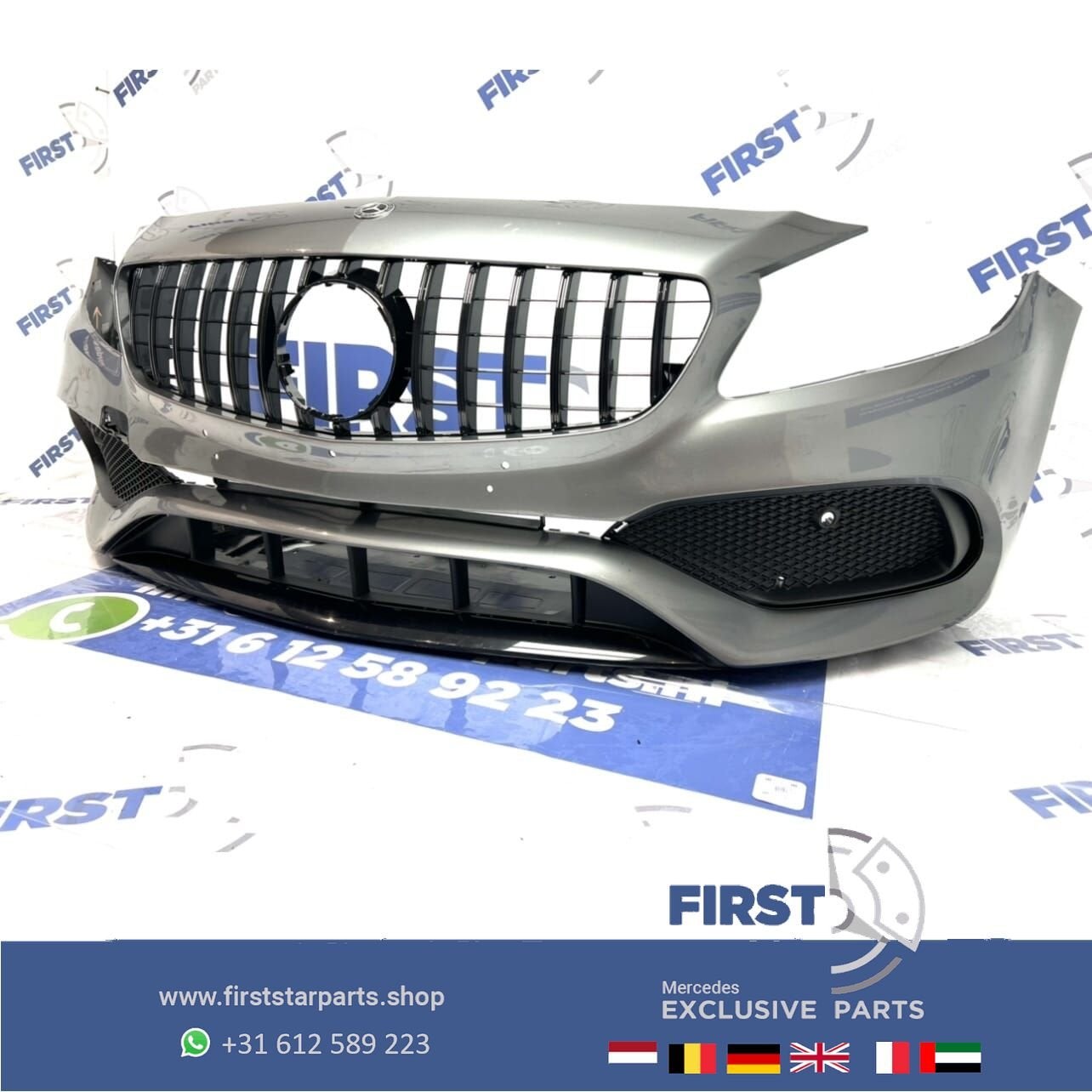 Mercedes A KLASSE BUMPER W176 GRIJZE FACELIFT AMG LINE VOORB, Gebruikt, -, Voor, Ophalen of Verzenden