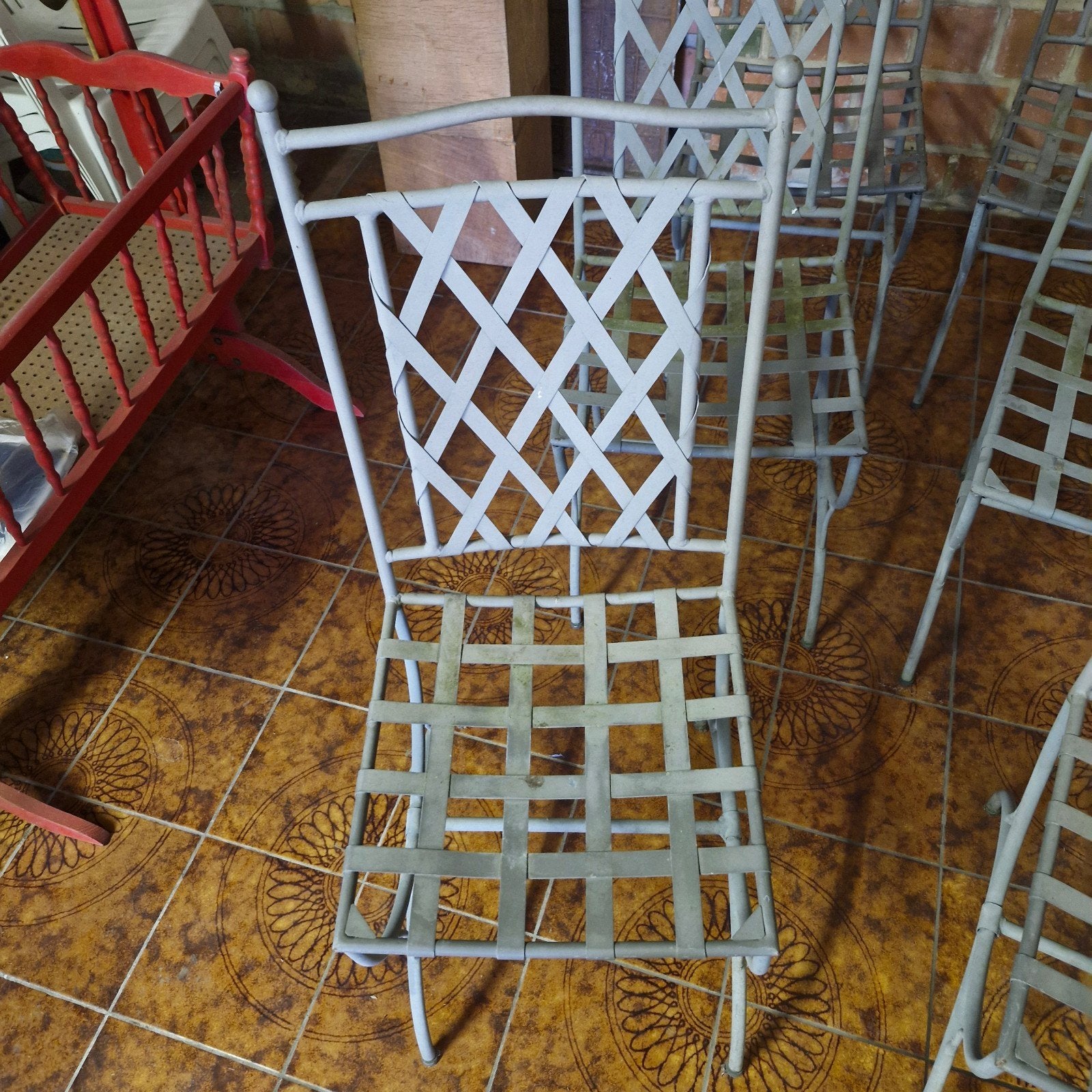 6 chaises de jardin en métal, Jardin & Terrasse, Enlèvement, Utilisé, Métal