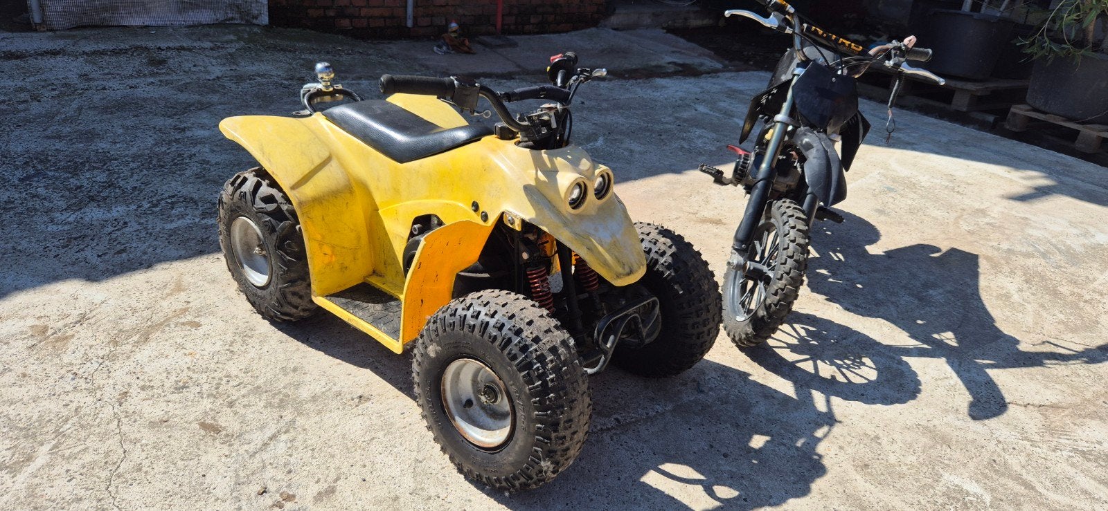 50cc quad, aanhangwagen, 50cc crossmotor – samen of apar, Ophalen, Pitbike