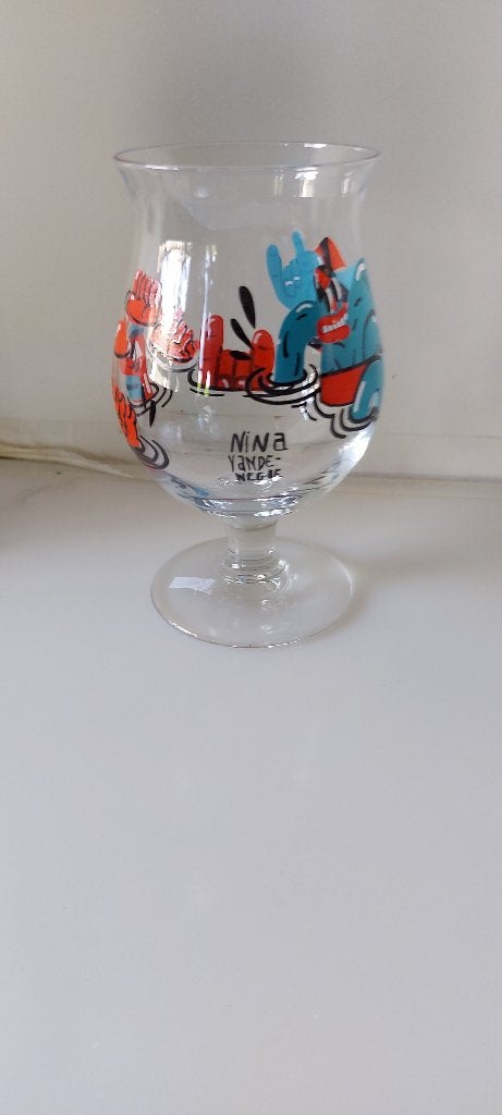 Duvelglas tekening ontworpen door Nina vandeweghe, Enlèvement ou Envoi, Neuf, Verre ou Verres, Duvel