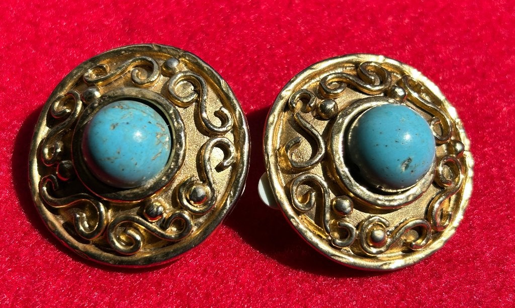 Zeldzame vintage oorbellen van Edouard Rambaud Paris, Ophalen of Verzenden, Goud, Oorbellen, Verguld