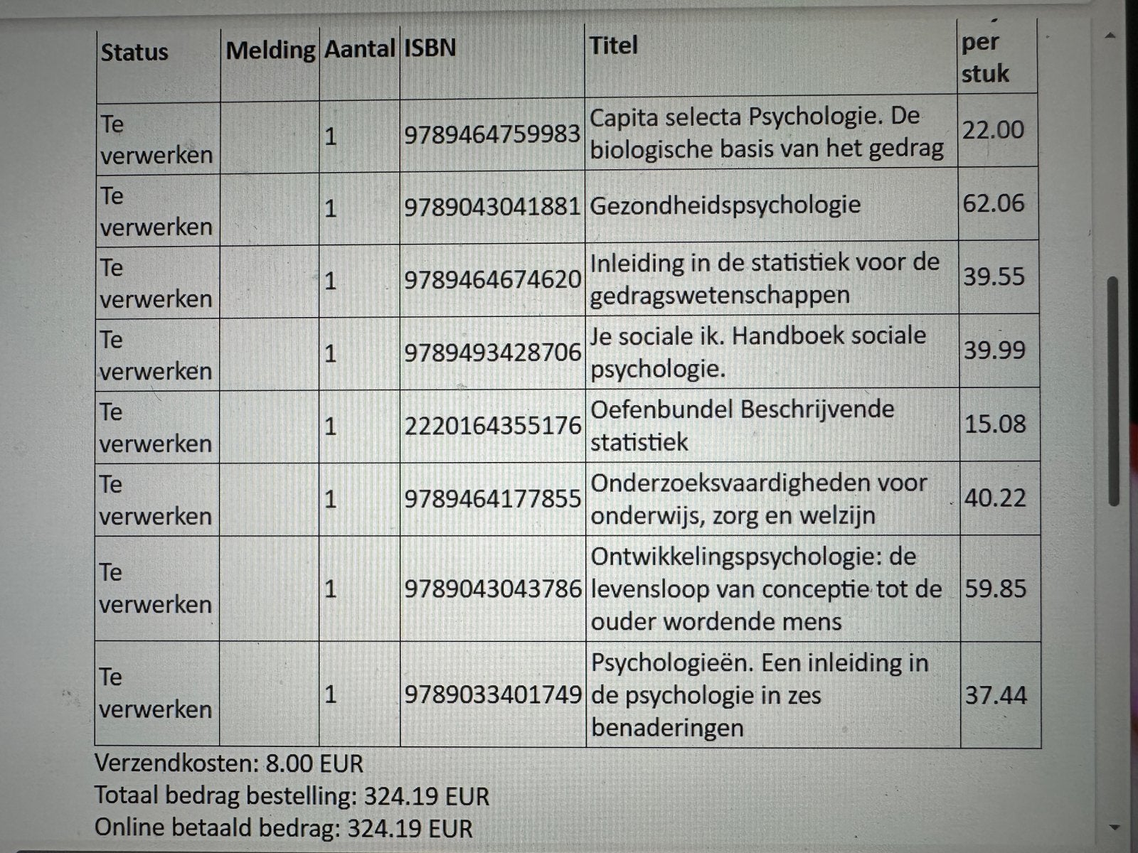 Boeken hogeschool richting TOEGEPASTE PSYCHOLOGIE 1ste jaar, Enlèvement ou Envoi, Neuf, Enseignement supérieur professionnel