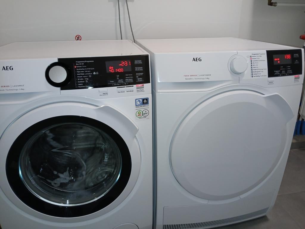 Set Wasmachine en Droogkast AEG 7000 serie met factuur, Ophalen