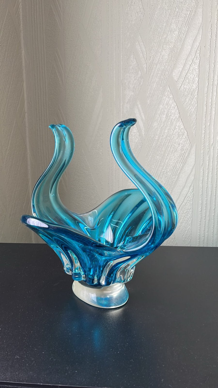 Blauwe glazen vaas, Ophalen of Verzenden