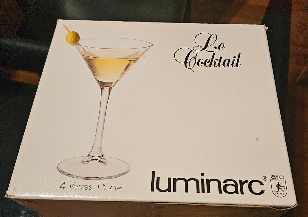 4 verres à cocktail Vintage Luminarc, Enlèvement ou Envoi, Neuf, Autres types