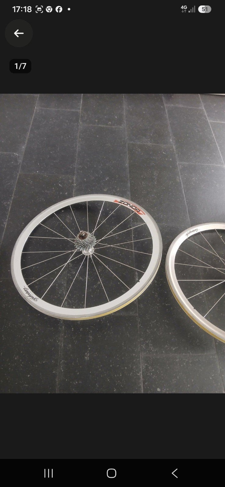paire de roue campagnolo zonda, Vélos & Vélomoteurs, Enlèvement, Roue